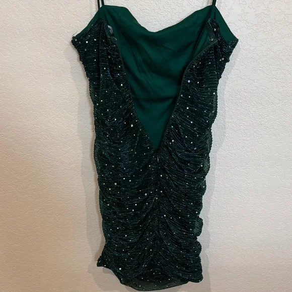 Lulu's Dazzling Green Sequin Mini Dress - Picture 8 of 9